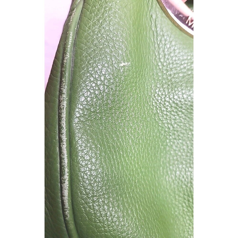 Michael Kors Fulton East West Genuine Pebbled Leather Handbag - Bright Green - Picture 7 of 8